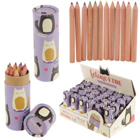 Pot à Crayons & Crayons de Couleur Feline Fine - Chat Pot à Crayons & Crayons de Couleur Feline Fine - Chat