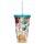 Verre PVC Double Paroi 500ml avec Paille & Couvercle Space Cadet - Fusée de l'Espace