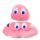 Coussin de Voyage Relaxeazzz Peluché 2-en-1 avec Masque Yeux Pac Man - Fantôme Rose