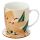 Ensemble Mug Porcelaine & Dessous de Verre Florens Hesperantha - Fleurs Lis des Cafres