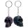 Porte-clé Skulls & Roses Effet Metallique à Couleurs Irisées
