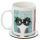 Ensemble Mug Porcelaine & Dessous de Verre Angie Rozelaar Planet Cat - Noël de Chat