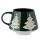 Mug en Grès Cérame à Relief - Sapin de Noël sur Fond Verni Vert