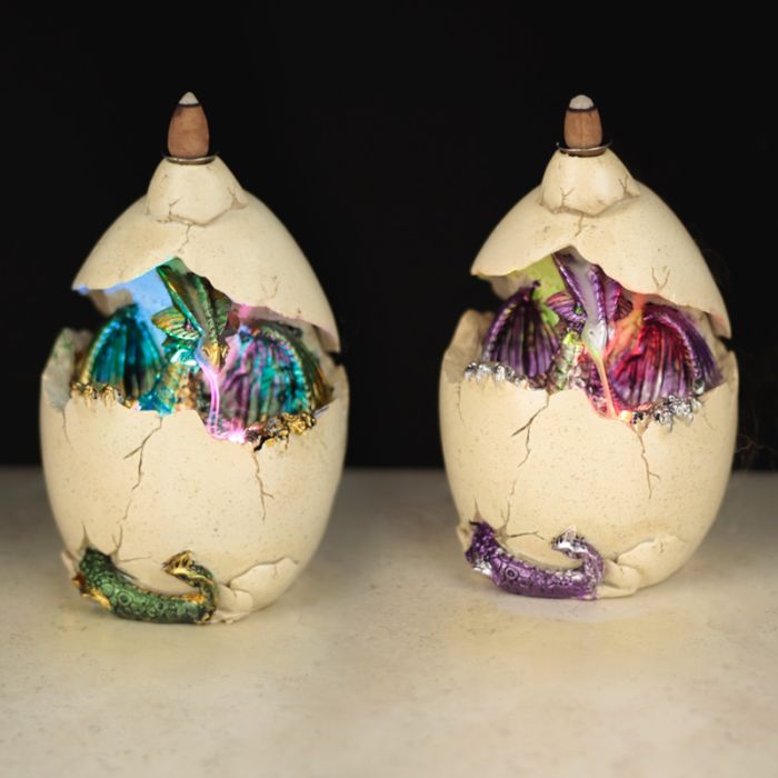 Brûleur d'Encens LED à Refoulement Reflux Backflow - Œuf de Dragon