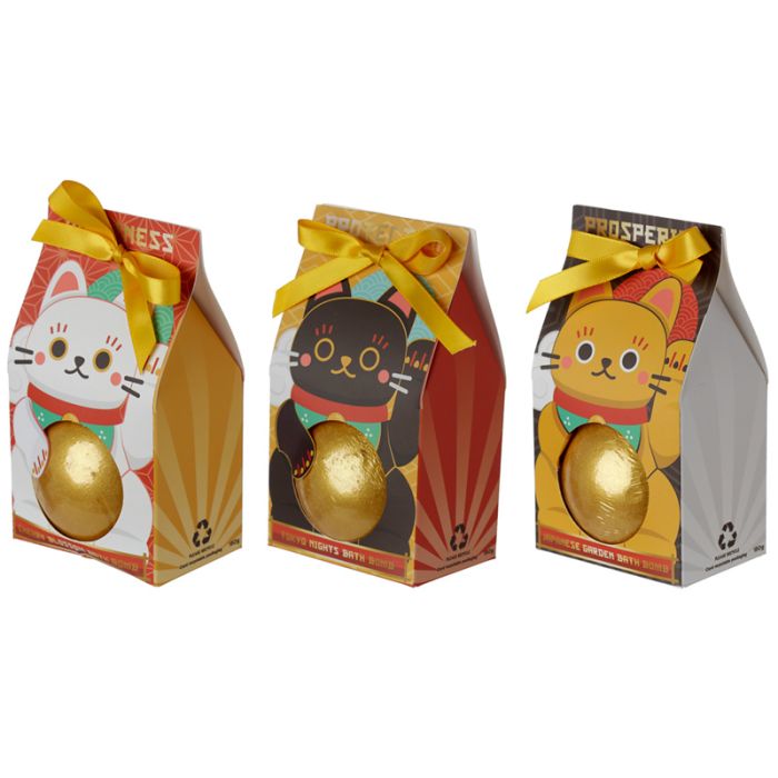 Boule de Bain avec Emballage Cadeau Maneki Neko - Chat Porte-bonheur