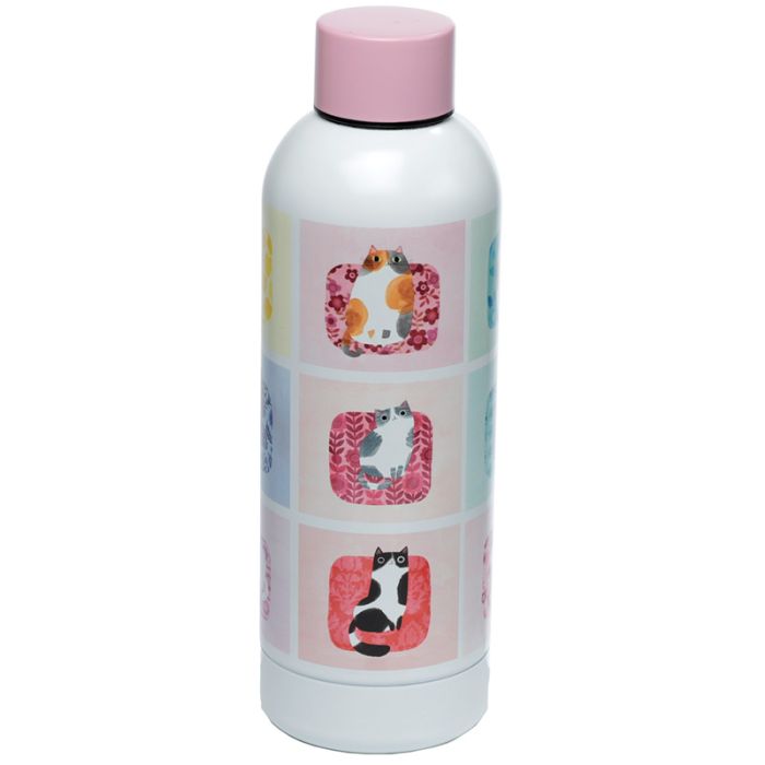 Bouteille Isolée (Gourde) 530ml en Acier Inoxydable Angie Rozelaar Planet Cat - Chat