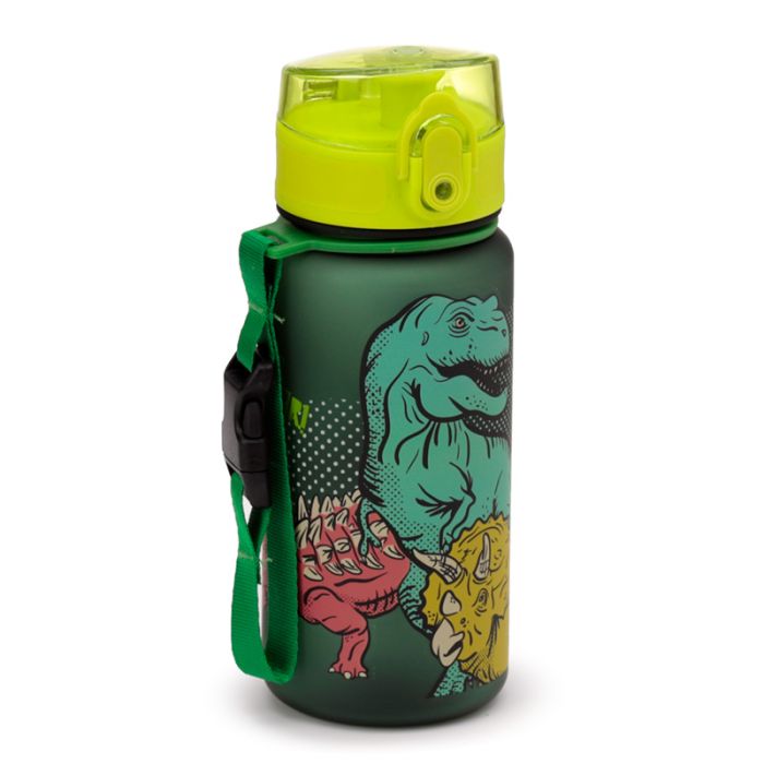 Bouteille (Gourde) Enfant 350ml en Plastique Renforcé avec Couvercle à Bouton-poussoir - Dinosauria - Dinosaure