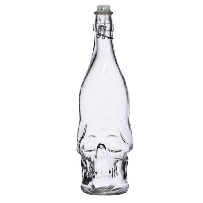 Bouteille en Verre Transparent - Forme de Crâne