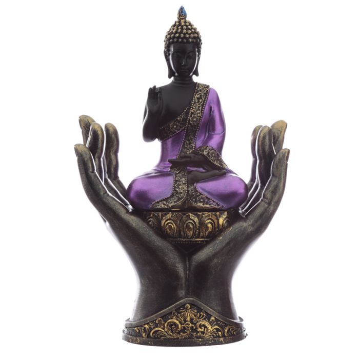 Figurine Bouddha Thailandais Noir & Violet