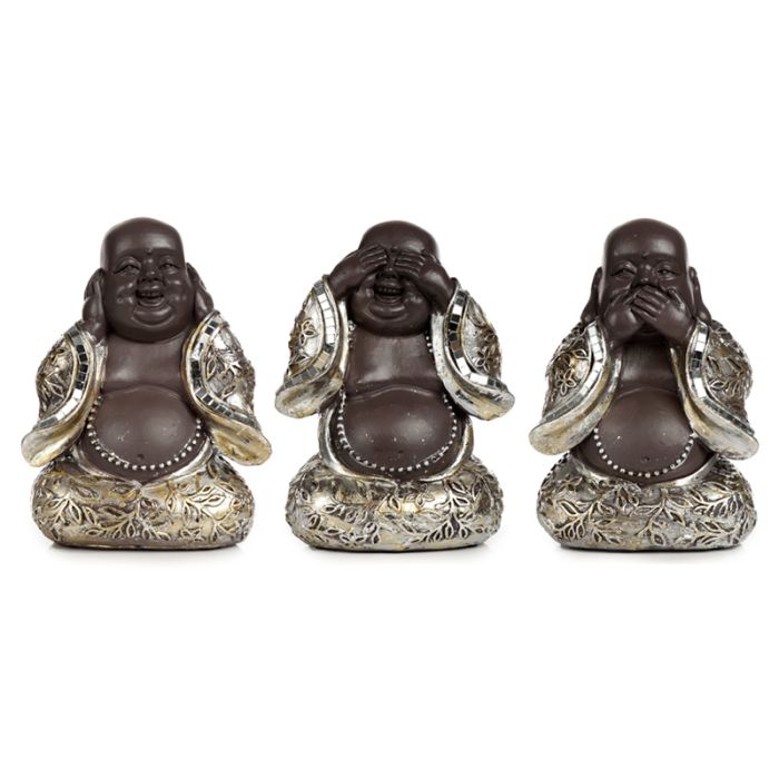 Ensemble 3 Figurines Bouddha Chinois - 3 Sens