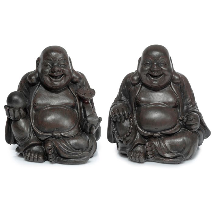 Figurine Mini Bouddha Chinois Porte-bonheur Peace of the East Effet Bois