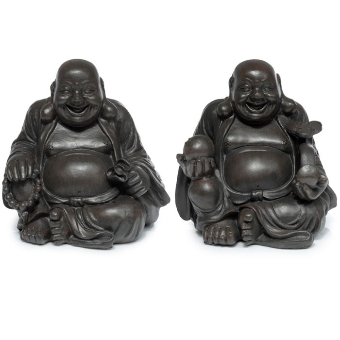 Figurine Bouddha Chinois Porte-bonheur Peace of the East Effet Bois