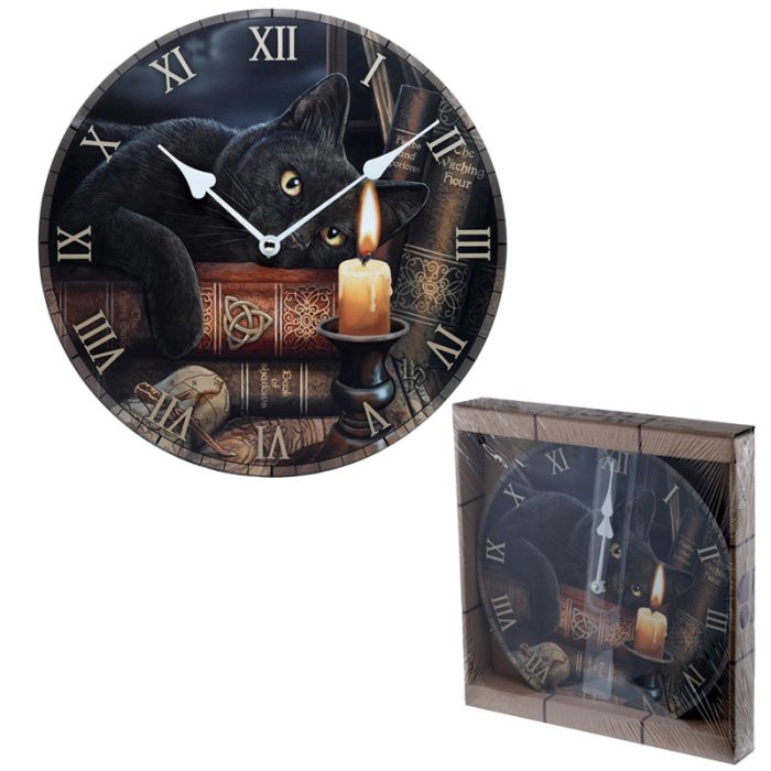 Horloge avec Chat Sorcier par Lisa Parker