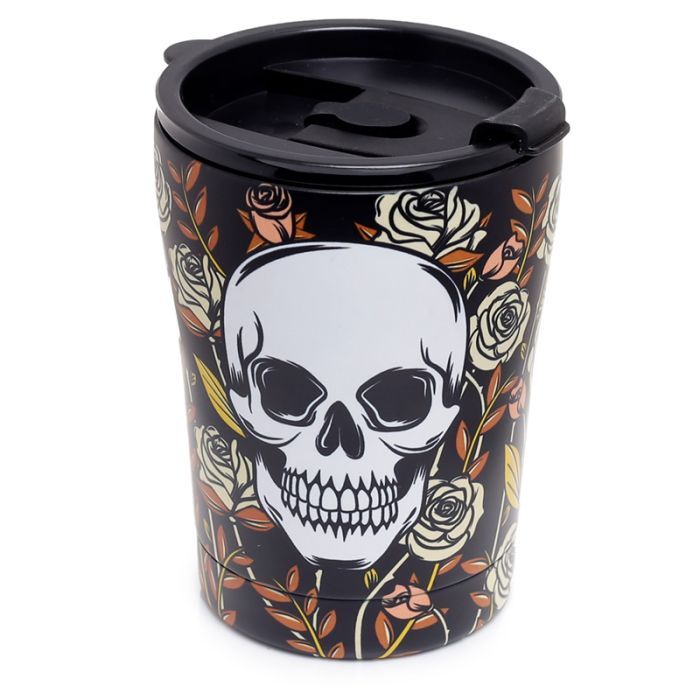Tasse Thermique Isolée en Acier Inoxydable 330ml Skulls & Roses - Crâne