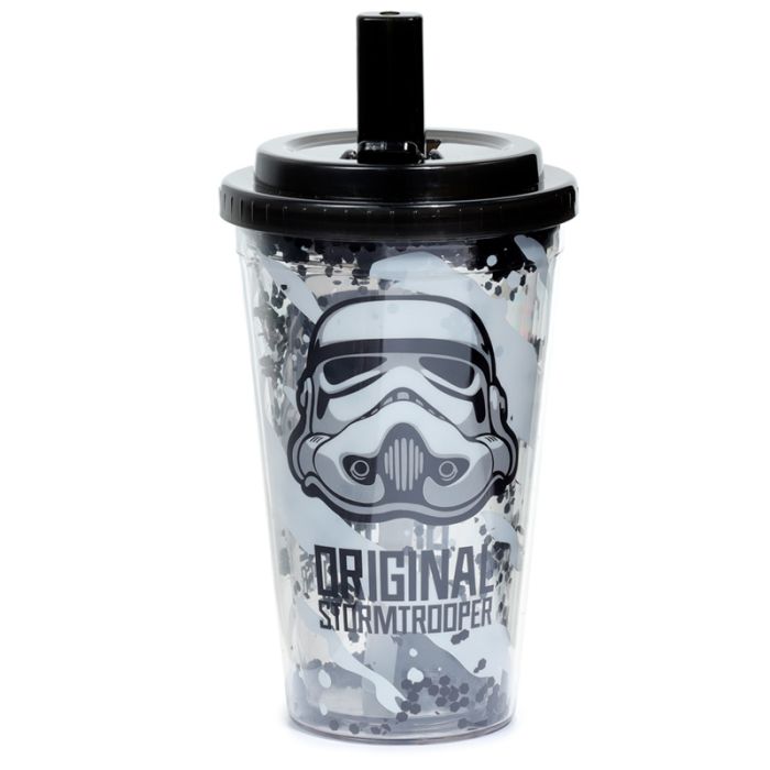 Gobelet PVC Double Paroi Renforcé 500ml avec Paille & Couvercle The Original Stormtrooper