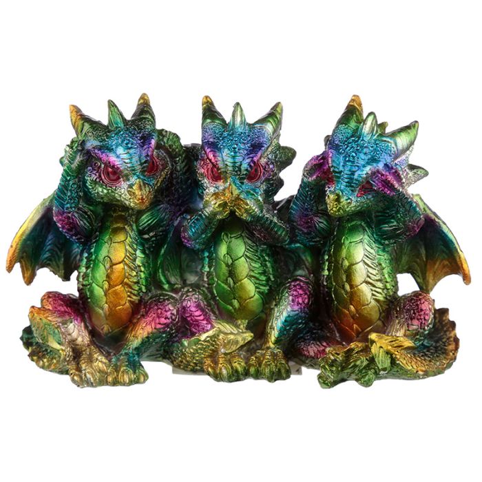 Figurine Métallique - Dragon Iridescent Trois Sens