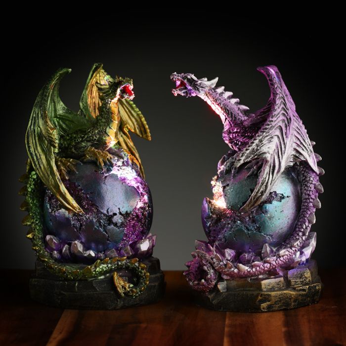 Figurine LED Dark Legends - Oeuf de Dragon sur Géode