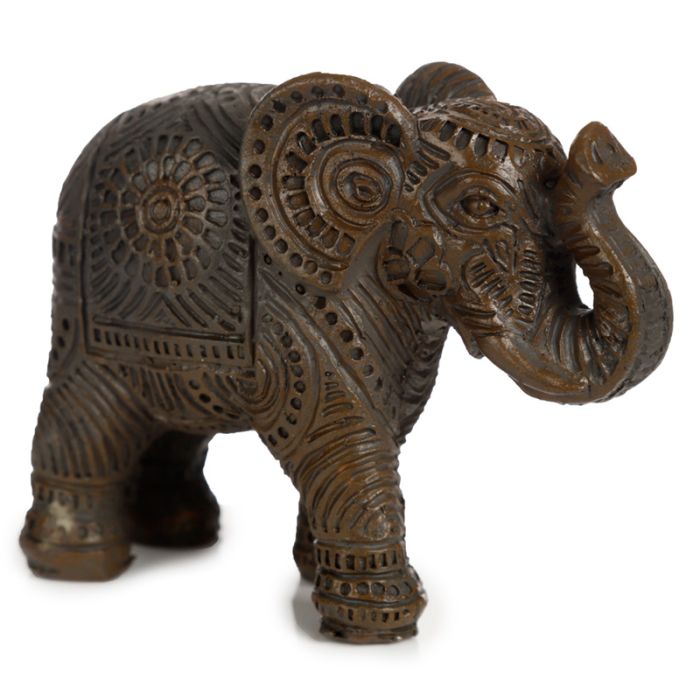 Figurine Eléphant - Effet Bois Foncé Brossé (Petite)