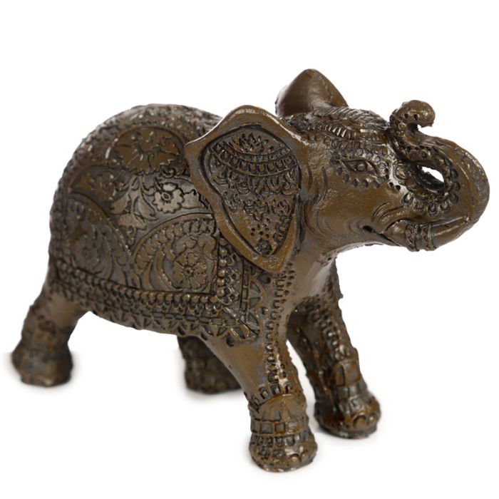 Figurine Eléphant - Effet Bois Foncé Brossé (Moyenne)
