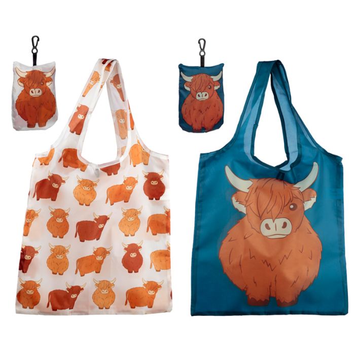 Sac Shopping Pliable Highland Coo Cow - Vache Animal de la Ferme