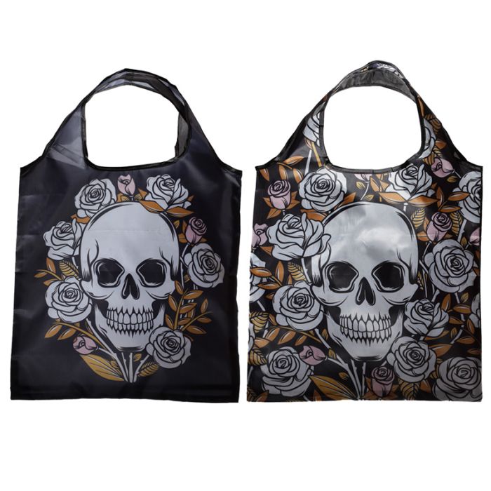 Sac Shopping Pliable Skulls & Roses - Crâne