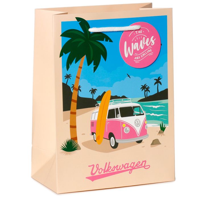 Sac Cadeau Volkswagen - Van Bus Combi VW T1 The Waves are Calling (Moyen)