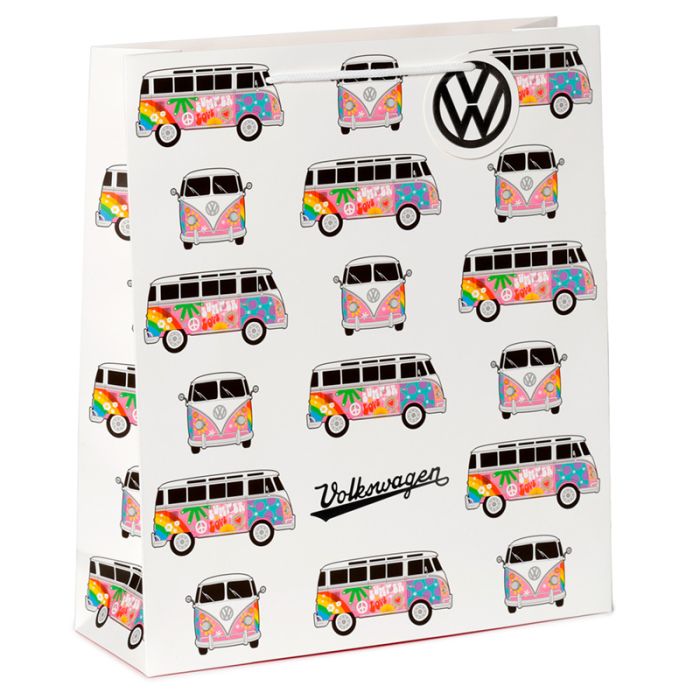 Sac Cadeau Volkswagen - Van Bus Combi VW T1 à Fleurs (Très Grand)
