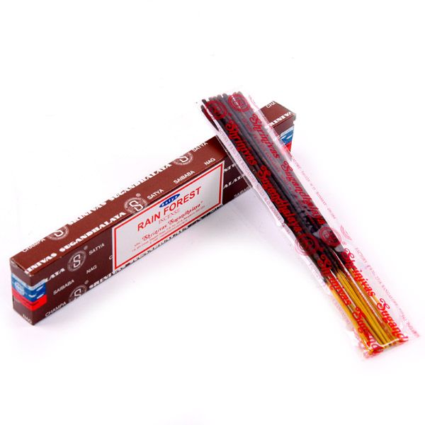 12 Bâtons Encens Satya Nag Champa 15g, Rainforest, Marron