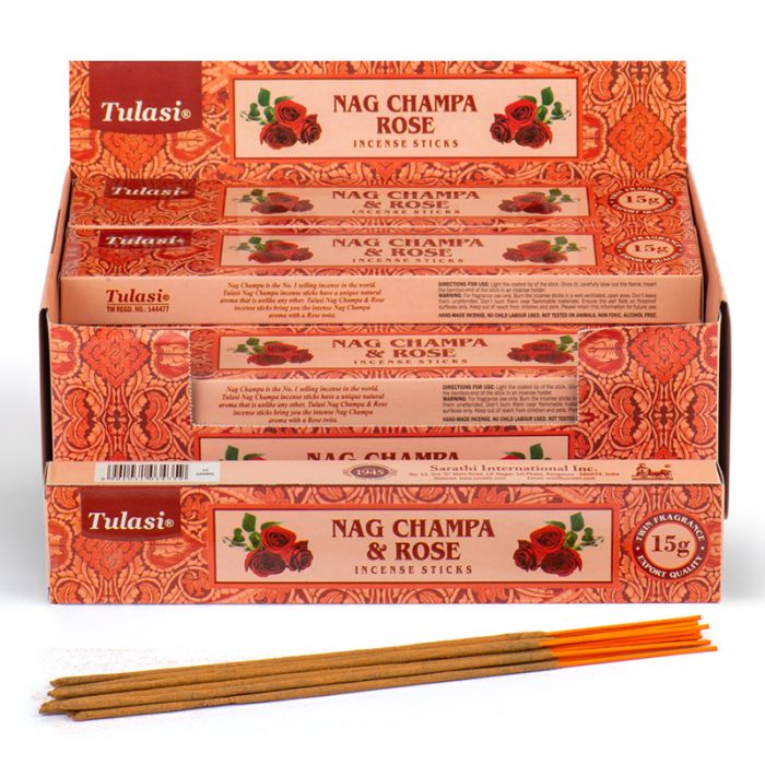 Bâtons d'Encens Nag Champa Tulasi - Rose 37296
