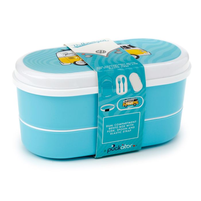 Boite Repas Bento Compartimentée avec Fourchette & Cuillère Volkswagen - Van Bus Combi VW T1 Surf Adventure