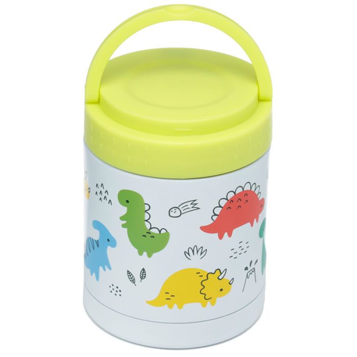 Pot à Collation Isolé ou Boîte Repas en Acier Inoxydable 500ml Dinosauria Jr - Dinosaure