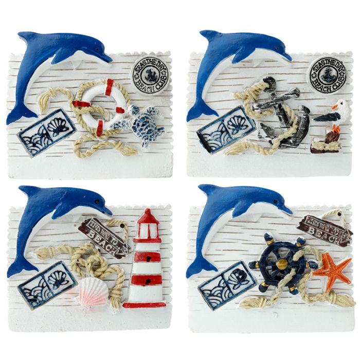 Aimant Souvenir Bord de Mer - Carte Postale & Dauphin