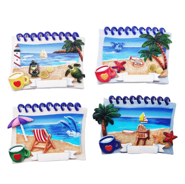 Aimant Souvenir 3D Bord de Mer - Panorama Carnet à Spirales