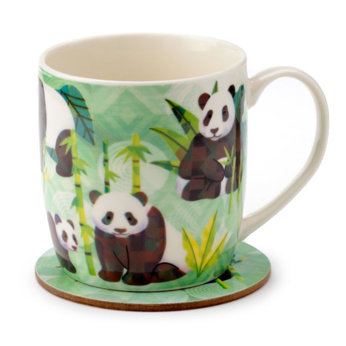 Ensemble Mug Porcelaine & Dessous de Verre Panda Kingdom - Panda