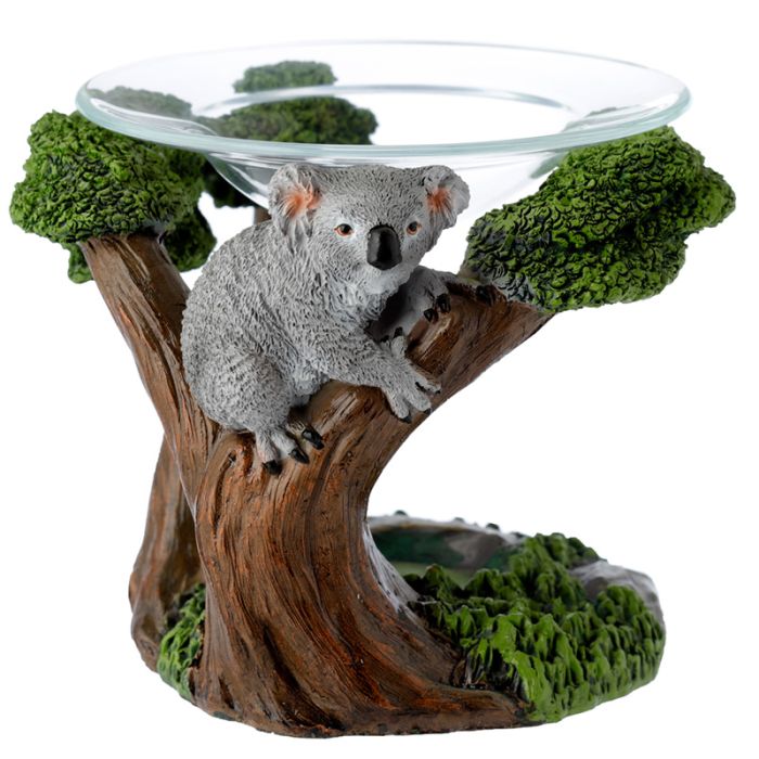 Brûleur à Huile & Fondant de Cire en Résine avec Coupelle en Verre - Koala