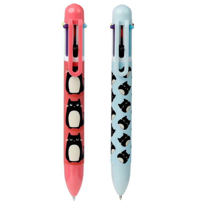 Stylo Multi-couleur Feline Fine - Chat (6 Colours)