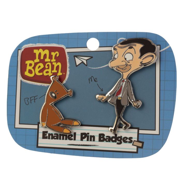 Ensemble 2 Pins Badges Emaillés - Mr Bean et Ourson