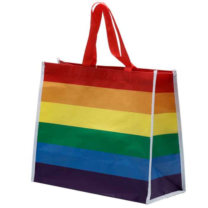 Sac de Courses en Plastique Recyclé RPET - Drapeau Rayures Arc-en-ciel