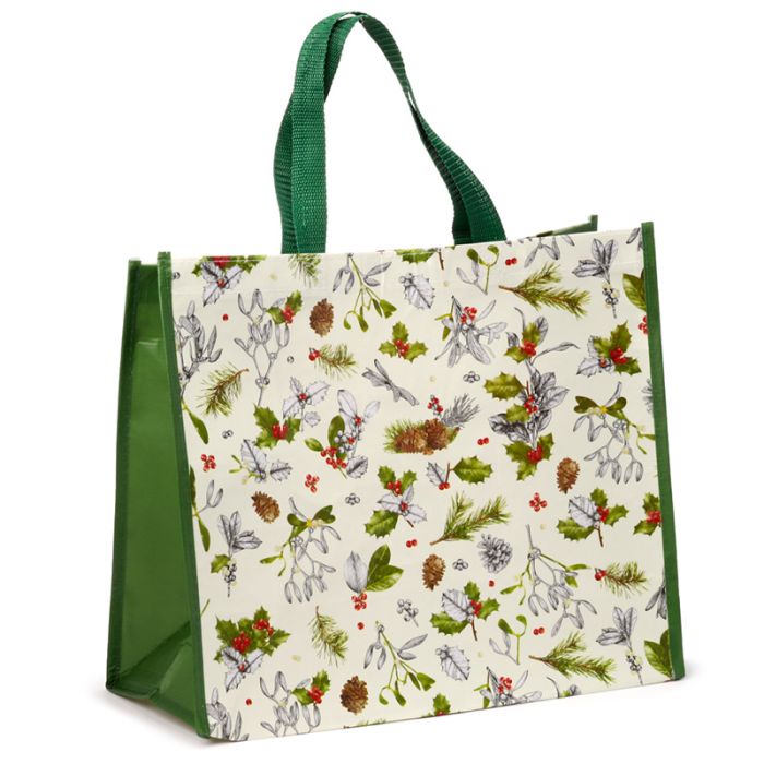 Sac Shopping réutilisable en PET recyclé Winter Botanicals Noël