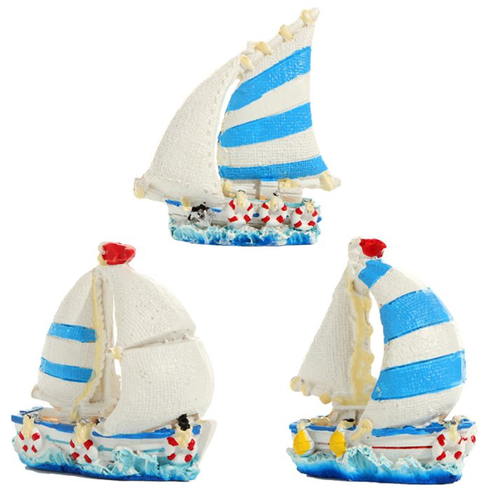 Figurine Seaside Souvenir - Bateau à Voile Bord de Mer