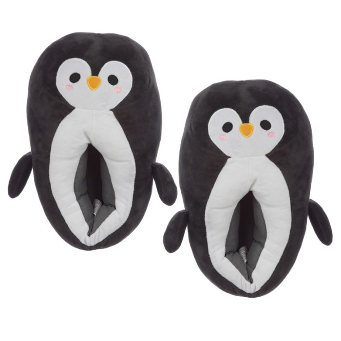 Pantoufles Peluchées - Pingouin (Taille Unique Unisex)