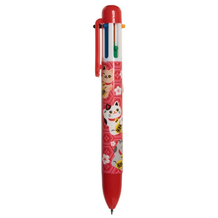 Stylo Multi-couleur Maneki Neko - Chat Porte-bonheur (6 Couleurs)