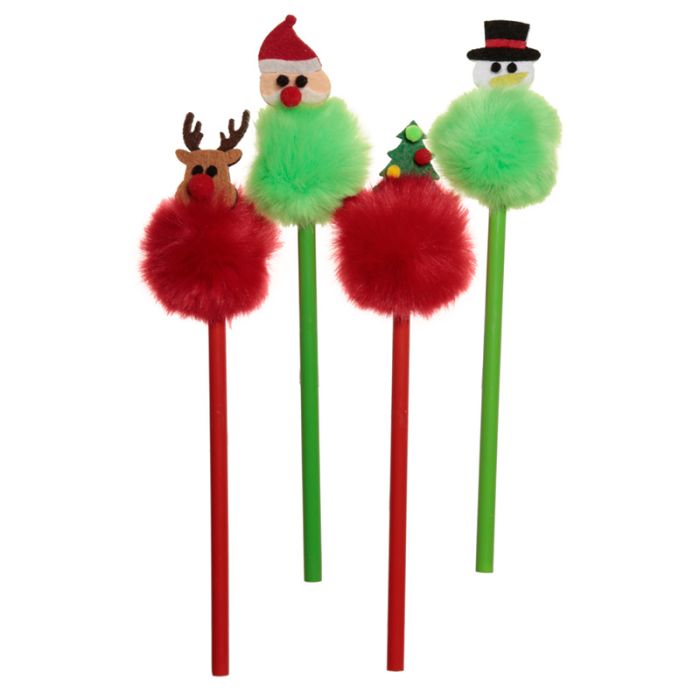 Crayon Pompon de Noël Rouge et Vert