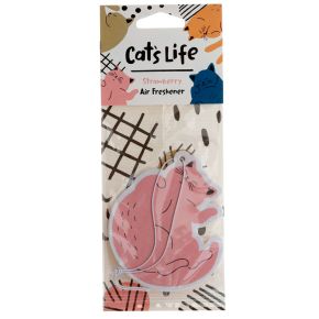 Désodorisant à Suspendre Cat's Life - Chat Parfum Fraise Désodorisant à Suspendre Cat's Life - Chat Parfum Fraise