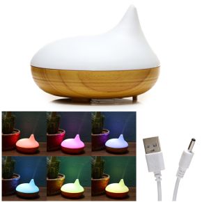 Diffuseur Aromatique Électrique USB LED à Couleur Changeante - Effet Bois Cannelé Diffuseur Aromatique Électrique USB LED à Couleur Changeante - Effet Bois Cannelé
