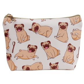 Trousse de Toilette en PVC Mopps - Chien Carlin (Petite) Trousse de Toilette en PVC Mopps - Chien Carlin (Petite)