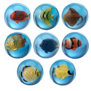 Balles rebondissantes poissons tropicaux 3D bocal plastique Balles rebondissantes poissons tropicaux 3D bocal plastique