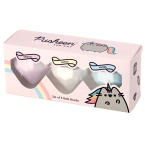 Lot de 3 Boules de Bain Pusheenicorn - Chat Parfums Cerise, Citron, Vanille Lot de 3 Boules de Bain Pusheenicorn - Chat Parfums Cerise, Citron, Vanille