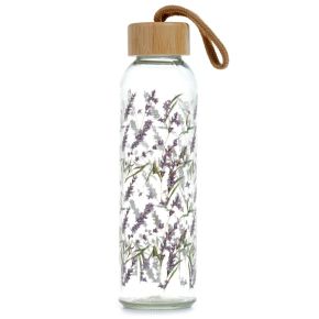 Bouteille en Verre (Gourde) 500ml avec Bouchon Bambou Lavender Fields Pick of the Bunch - Fleurs Lavande Bouteille en Verre (Gourde) 500ml avec Bouchon Bambou Lavender Fields Pick of the Bunch - Fleurs Lavande