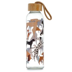 Bouteille en Verre (Gourde) 500ml avec Bouchon Bambou Barks - Chiens Bouteille en Verre (Gourde) 500ml avec Bouchon Bambou Barks - Chiens